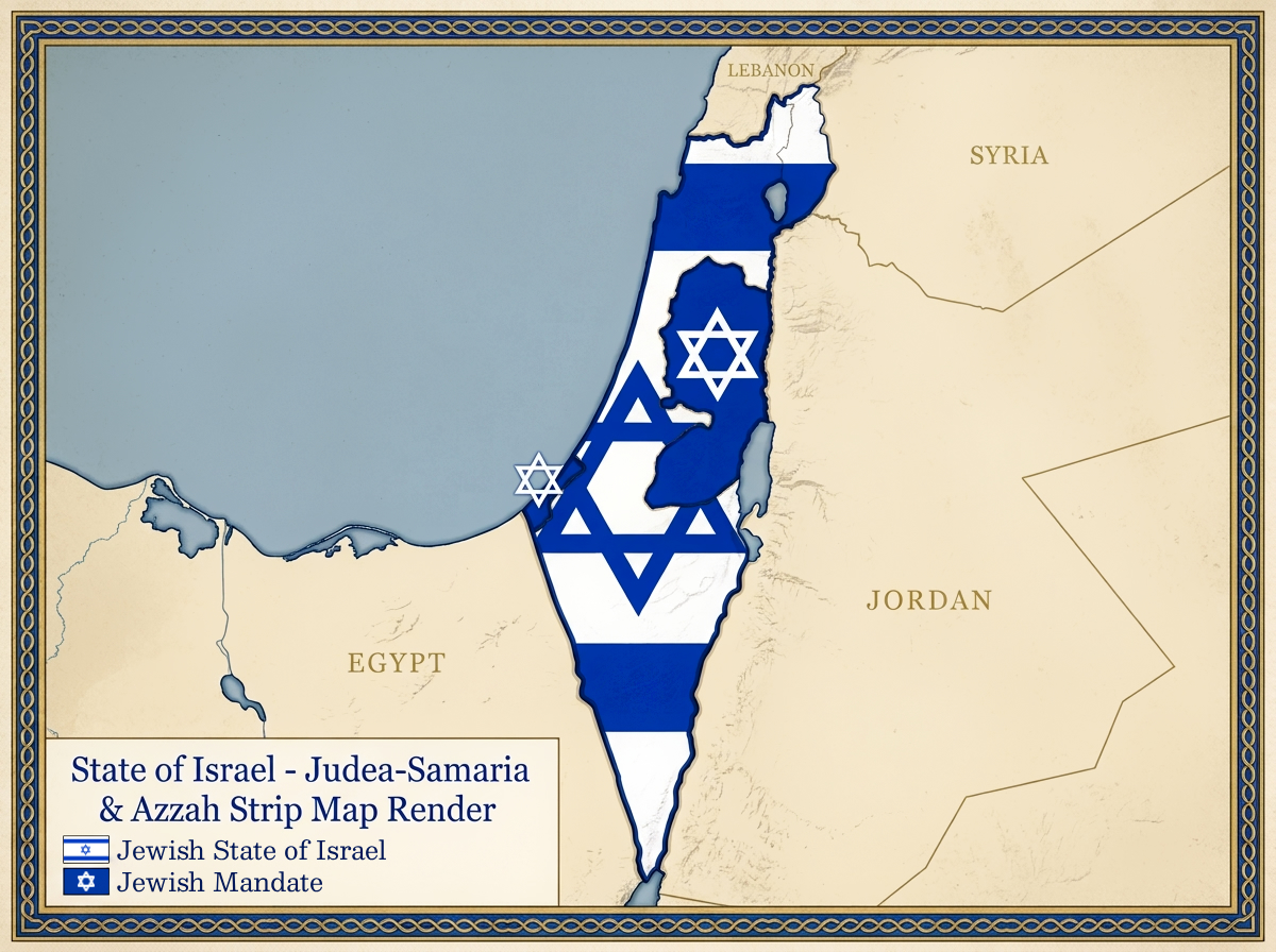 The Jewish Mandate Concept A map showcasing the Jewish Mandate Concept